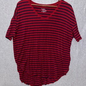 Time and Tru Red and Blue Boxy T-Shirt